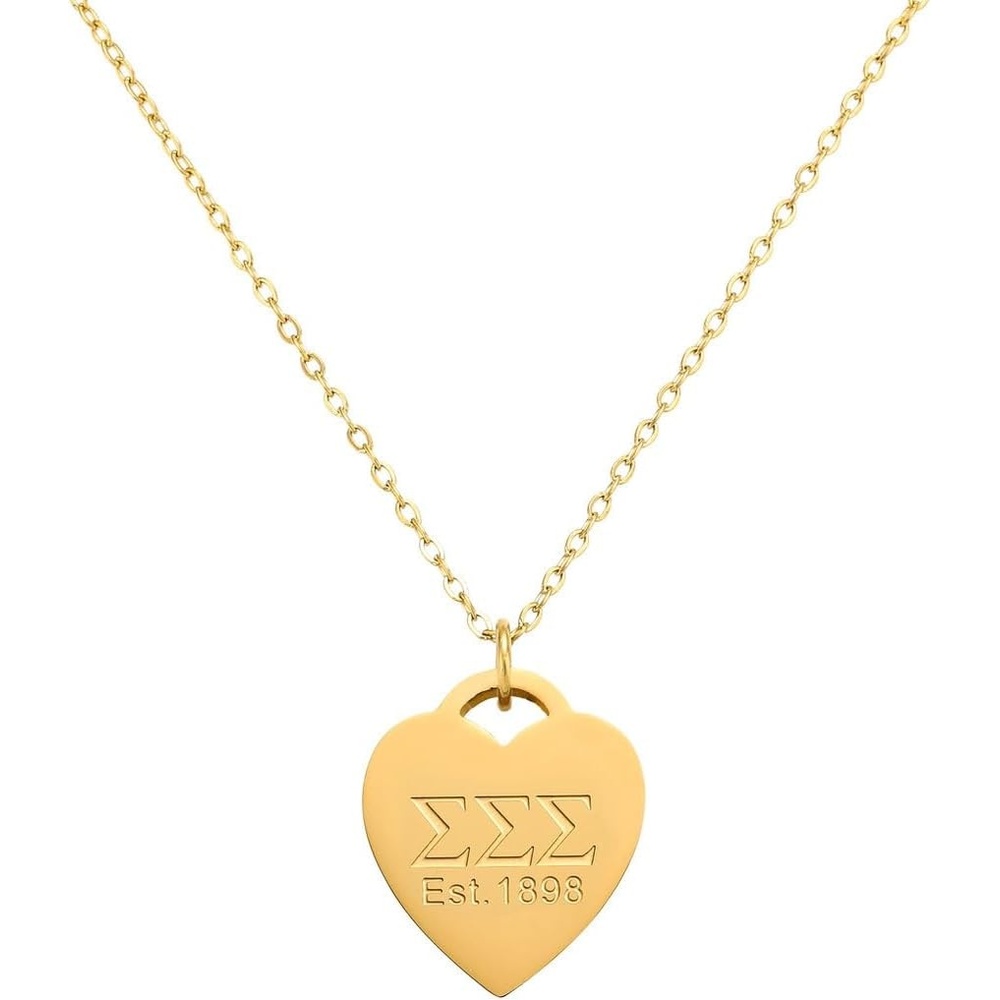 image:imageGreekgear Sigma Sigma Sigma Heart Tag Necklace