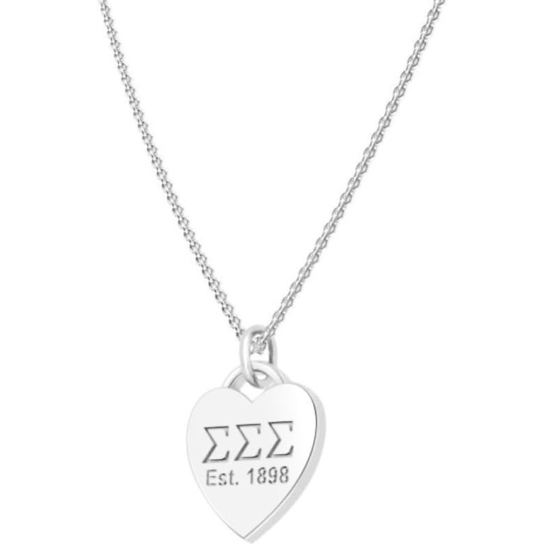 image:imageGreekgear Sigma Sigma Sigma Silver Heart Necklace