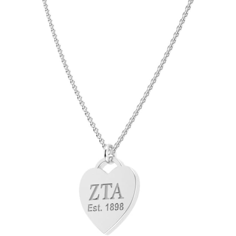 image:imageGreekgear Zeta Tau Alpha Silver Heart Necklace