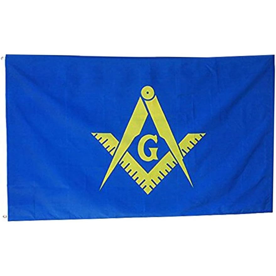 image:imageMasonic 3 by 4 Polyester Flag in Blue and Yellow