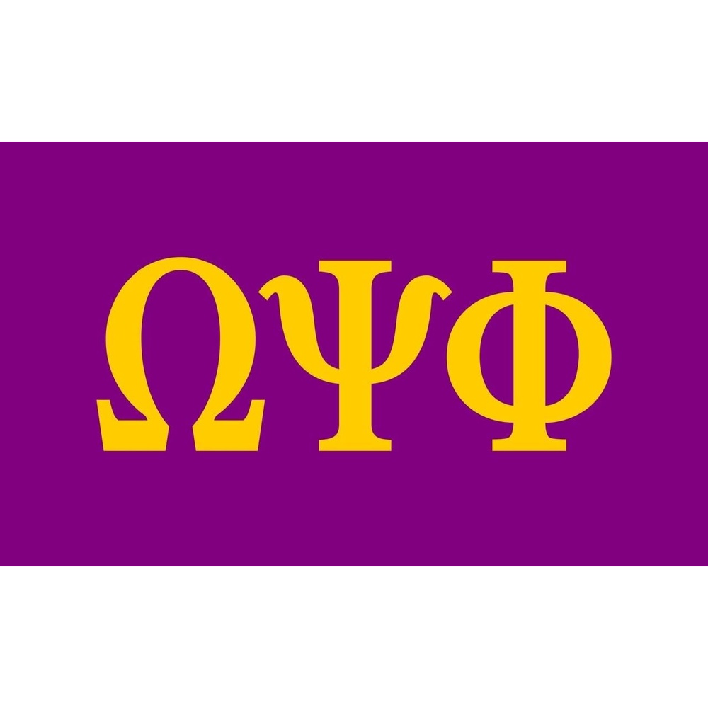 image:imageOmega Psi Phi Huge Letters Flag 3 x 5