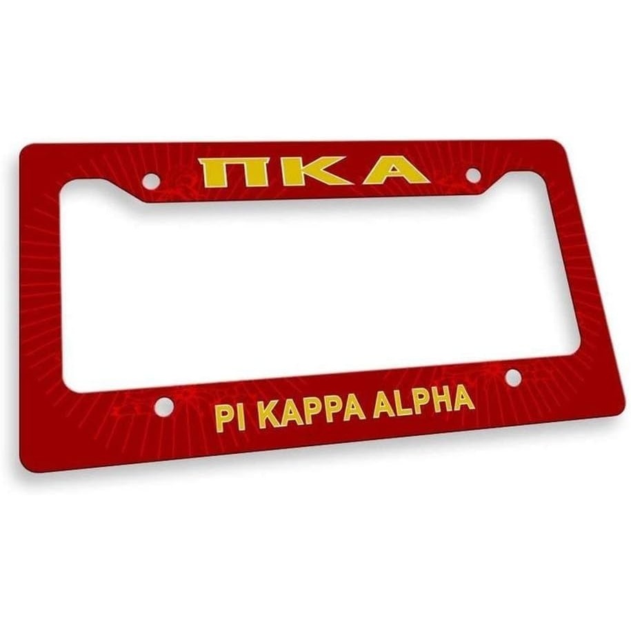 image:imagePi Kappa Alpha Pike Custom License Plate Frame Maroon