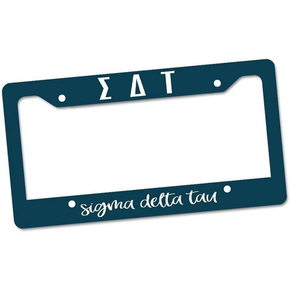image:imageSigma Delta Tau Custom License Plate Frame Navy Blue