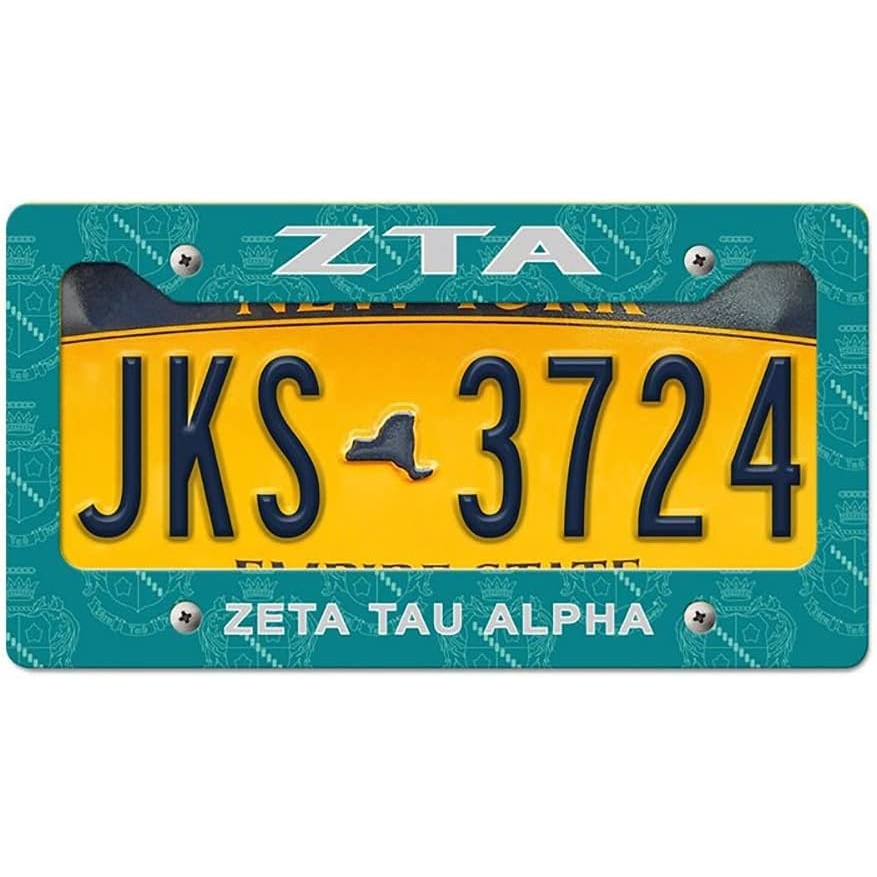 image:imageZeta Tau Alpha ZTA Custom License Plate Frame Light Blue