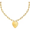 Greekgear Alpha Delta Pi Heart Tag Necklace-(Paperclip Chain)