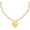 Greekgear Alpha Epsilon Phi Heart Tag Necklace-(Paperclip Chain)