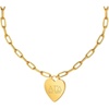 Greekgear Alpha Gamma Delta Heart Tag Necklace-(Paperclip Chain)