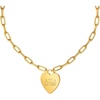 Greekgear Alpha Xi Delta Heart Tag Necklace-(Paperclip Chain)