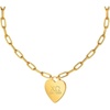 Greekgear Chi Omega Heart Tag Necklace-(Paperclip Chain)