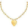 Greekgear Delta Delta Delta Heart Tag Necklace-(Paperclip Chain)