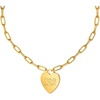 Greekgear Gamma Phi Beta Heart Tag Necklace-(Paperclip Chain)