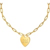 Greekgear Phi Mu Heart Tag Necklace-(Paperclip Chain)