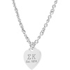 Greekgear Sigma Kappa Silver Heart Necklace