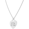 Greekgear Zeta Tau Alpha Silver Heart Necklace