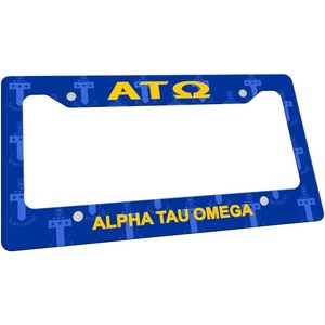 Alpha Tau Omega ATO Custom License Plate Frame Royal Blue