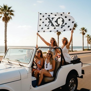Chi Omega Polka Dot Sorority Flags