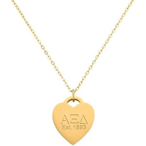 Greekgear Alpha Xi Delta Heart Tag Necklace