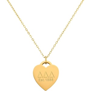 Greekgear Delta Delta Delta Heart Tag Necklace