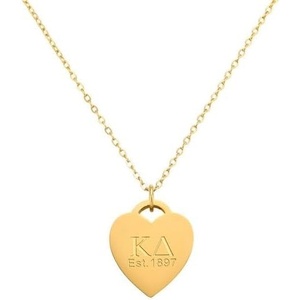 Greekgear Delta Gamma Heart Tag Necklace