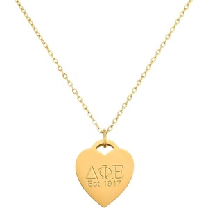 Greekgear Delta Phi Epsilon Heart Tag Necklace