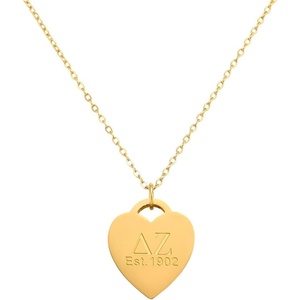 Greekgear Delta Zeta Heart Tag Necklace