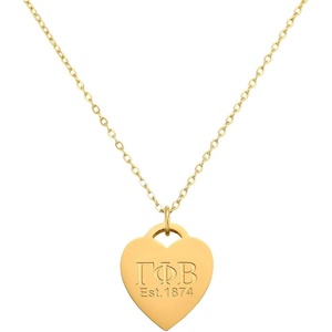 Greekgear Gamma Phi Beta Heart Tag Necklace