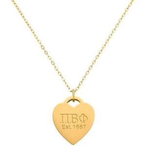 Greekgear Pi Beta Phi Heart Tag Necklace