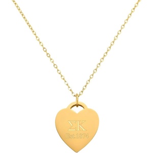 Greekgear Sigma Kappa Heart Tag Necklace
