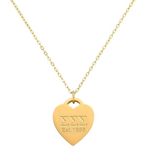 Greekgear Sigma Sigma Sigma Heart Tag Necklace