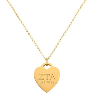 Greekgear Zeta Tau Alpha Heart Tag Necklace