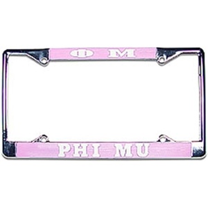 Phi Mu Chrome License Plate Frame