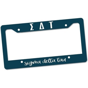 Sigma Delta Tau Custom License Plate Frame Navy Blue