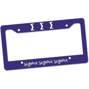 Sigma Sigma Sigma Custom License Plate Frame Purple