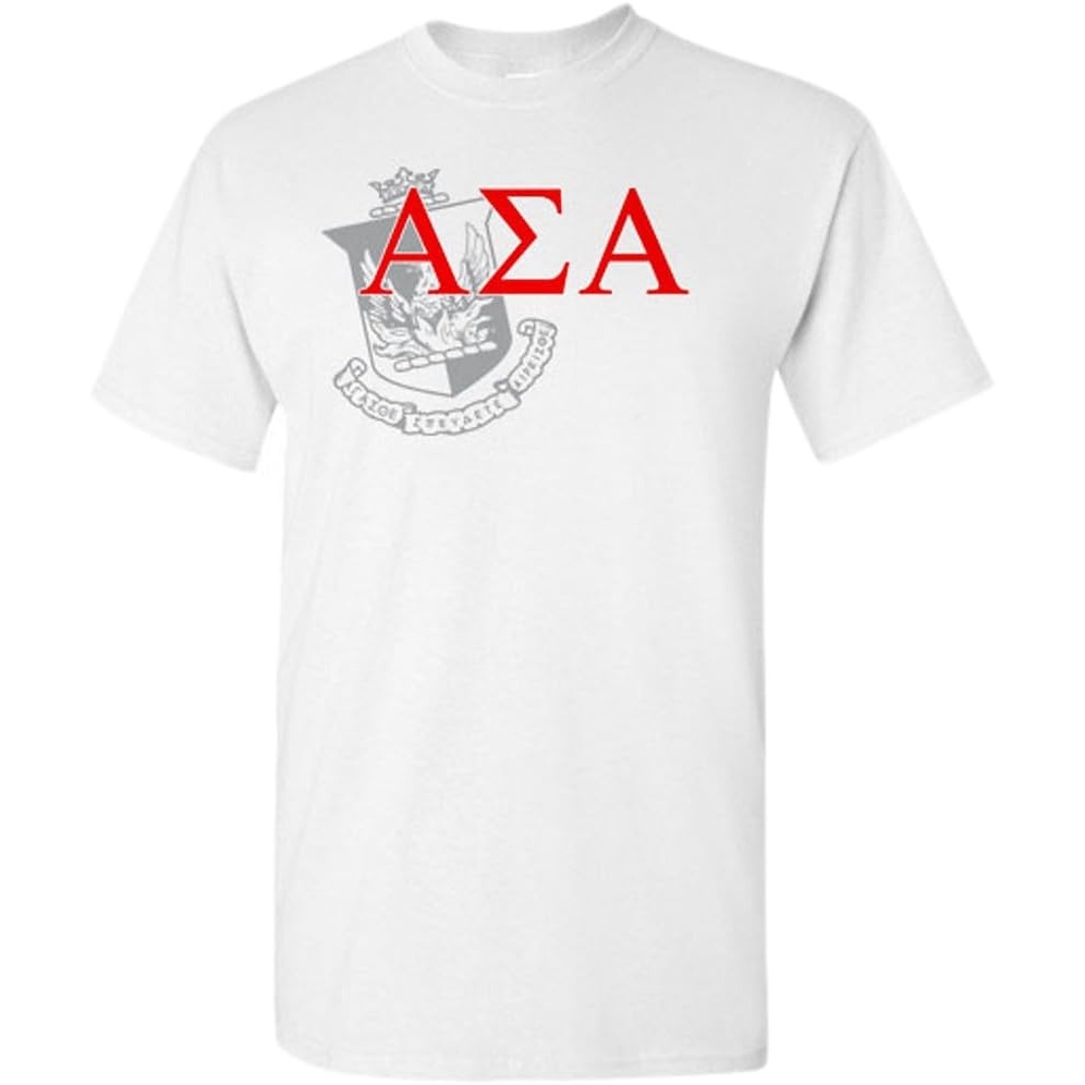 image:imageAlpha Sigma Alpha ASA Greek Crest TShirtLight Grey