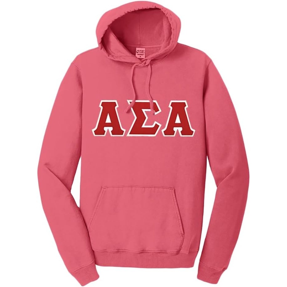 image:imageAlpha Sigma Alpha ASA PigmentDyed Lettered Hooded SweatshirtFruit Punch