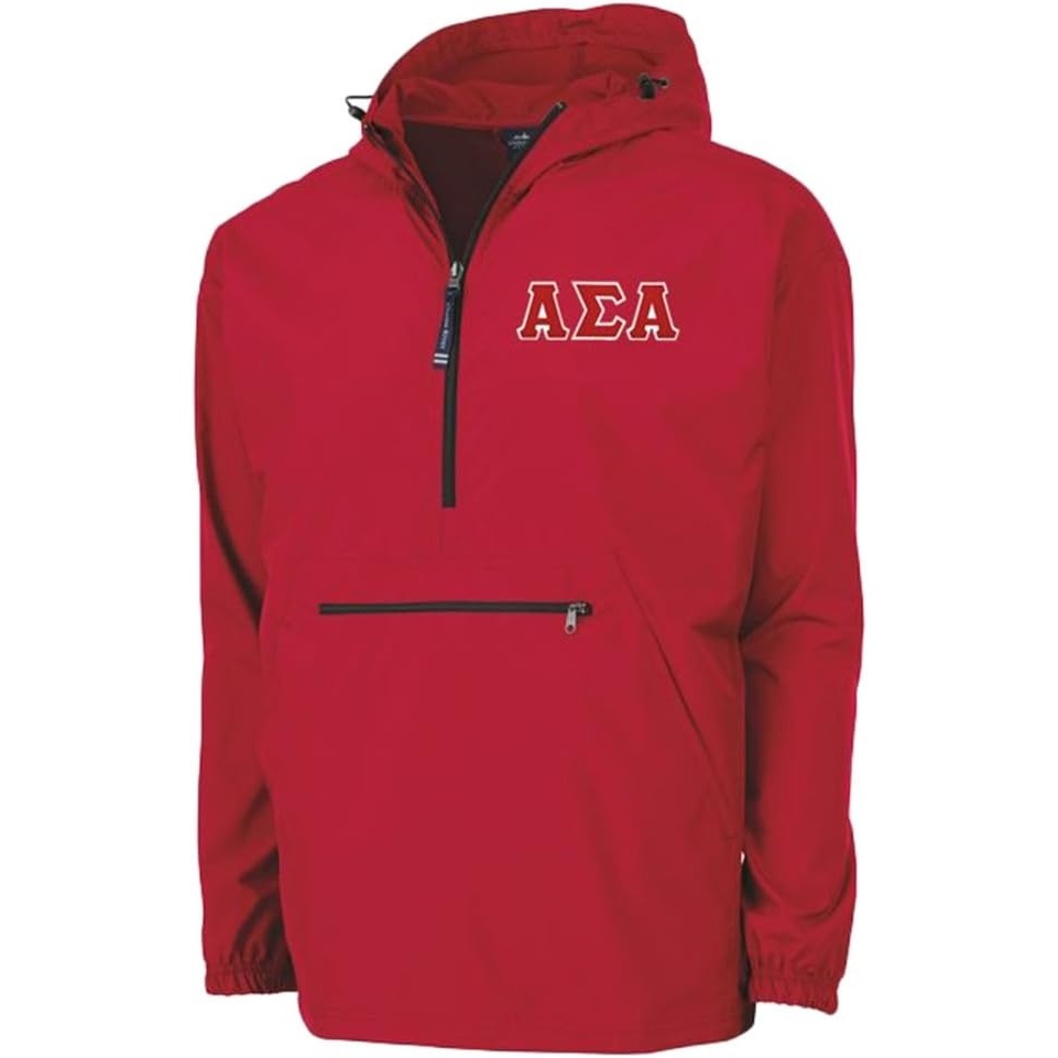 image:imageAlpha Sigma Alpha ASA Tackle Twill Lettered Pack N Go PulloverRed