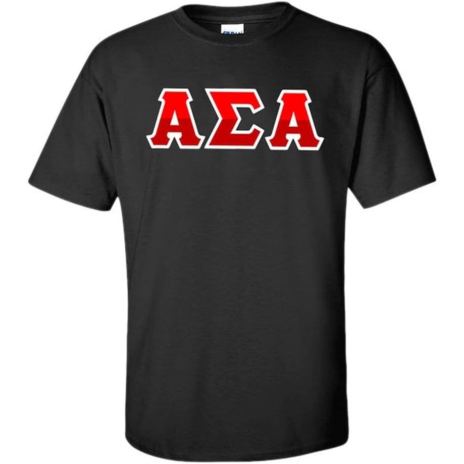 image:imageAlpha Sigma Alpha ASA Two Tone Greek Lettered TShirtBlack
