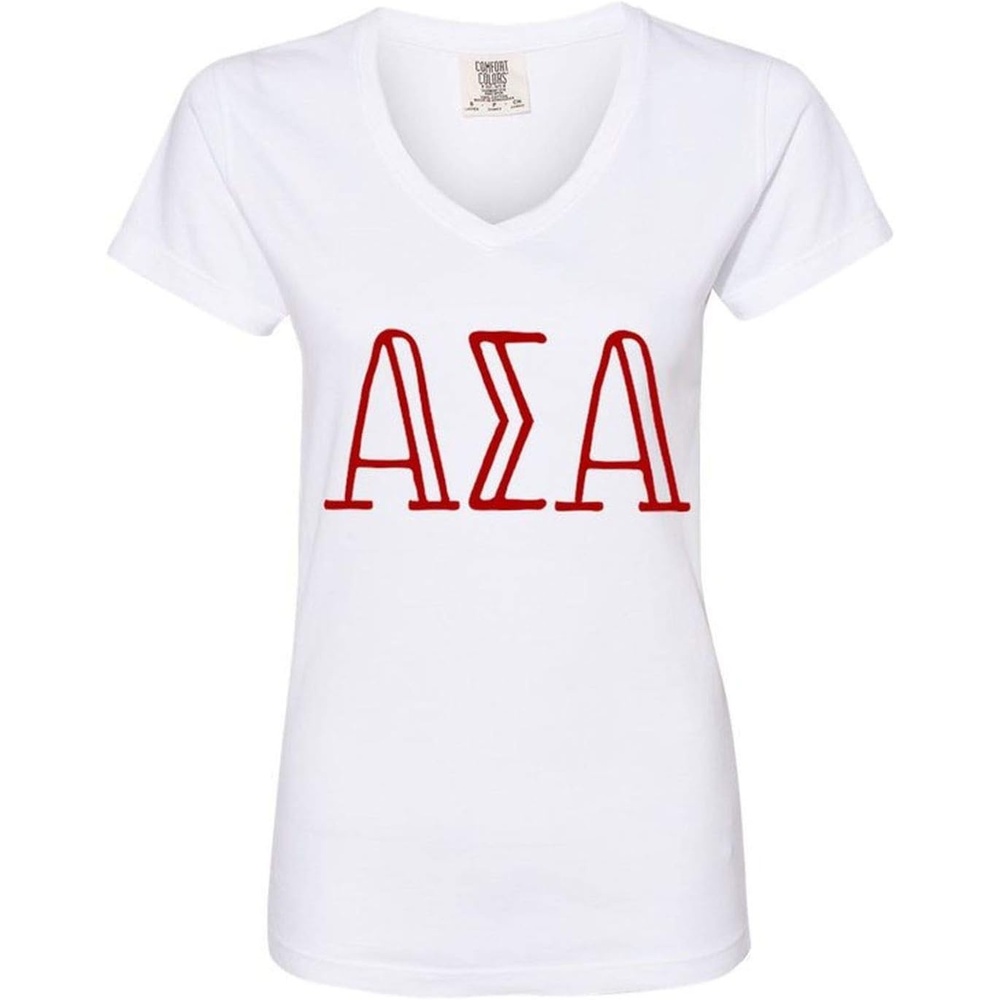 image:imageAlpha Sigma Alpha ASA VNeck TShirtWhite