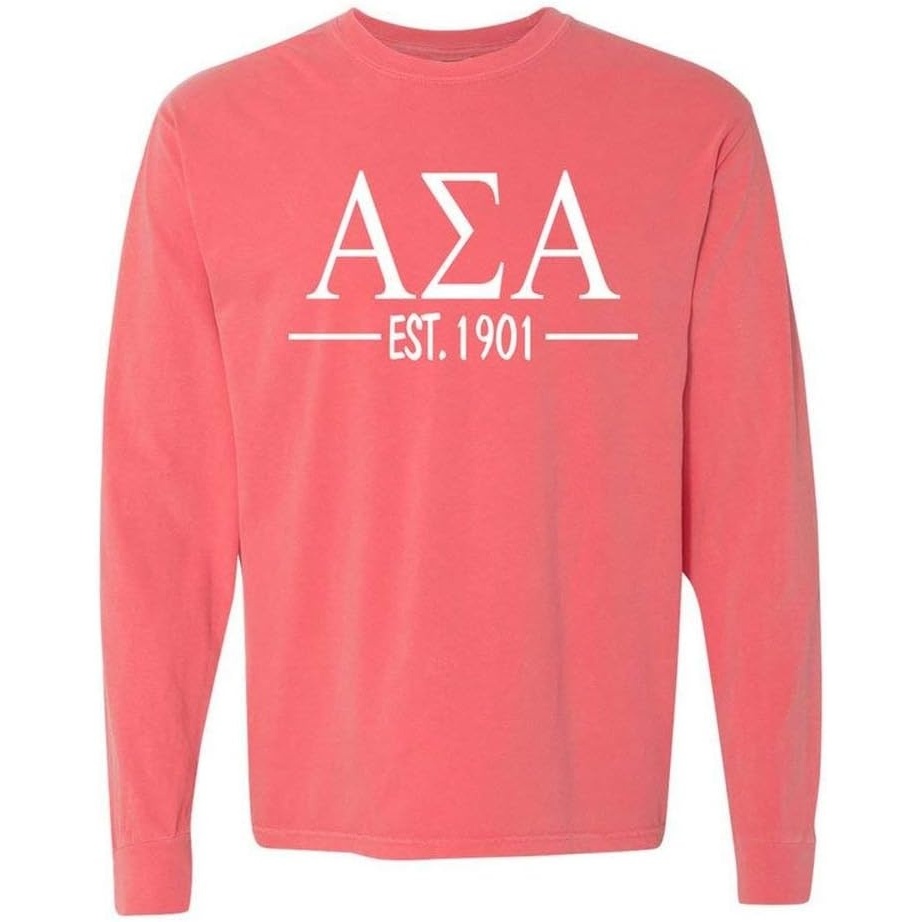 image:imageAlpha Sigma Alpha Custom Greek Lettered Long Sleeve TShirtWatermelon