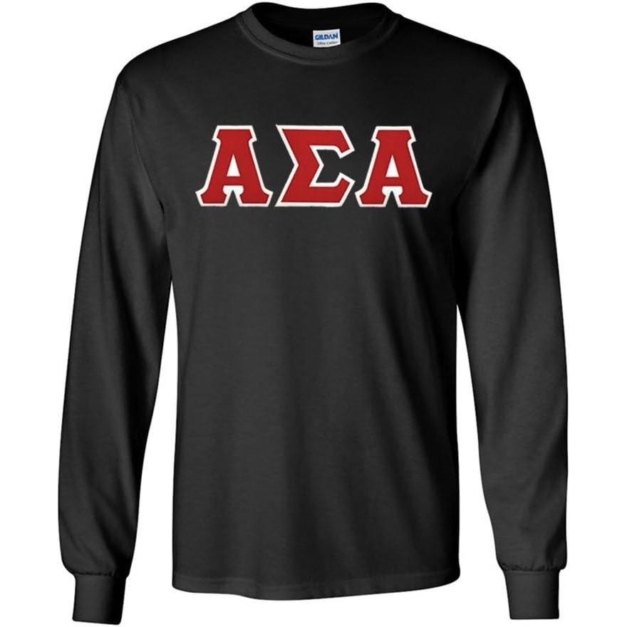 image:imageAlpha Sigma Alpha Lettered Long Sleeve TeeBlack