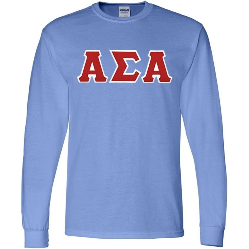image:imageAlpha Sigma Alpha Lettered Long Sleeve TeeLight Blue
