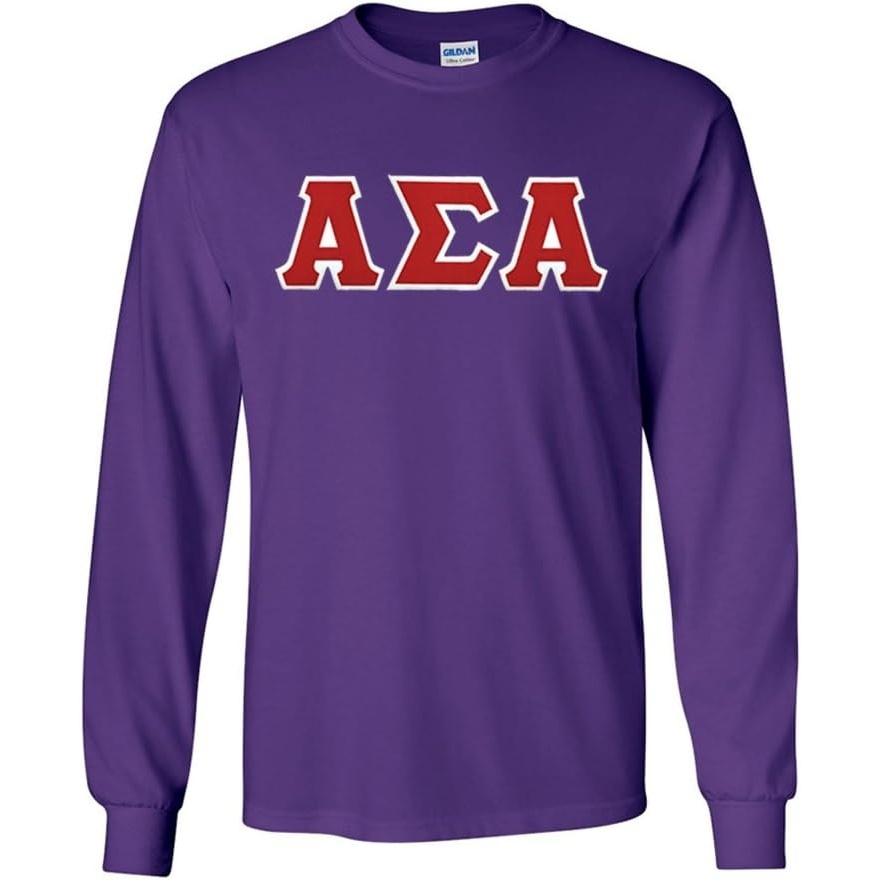 image:imageAlpha Sigma Alpha Lettered Long Sleeve TeePurple