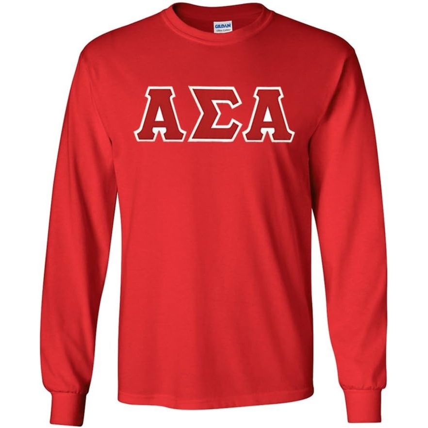 image:imageAlpha Sigma Alpha Lettered Long Sleeve TeeRed