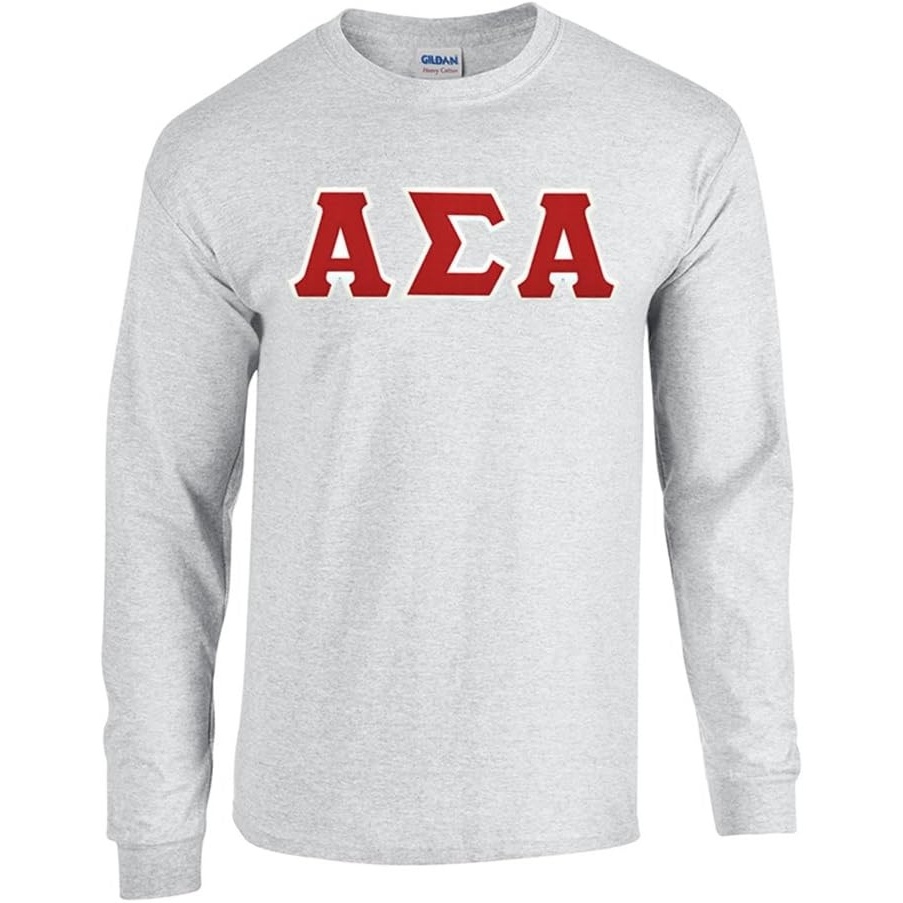 image:imageAlpha Sigma Alpha Lettered Long Sleeve TeeSports Grey