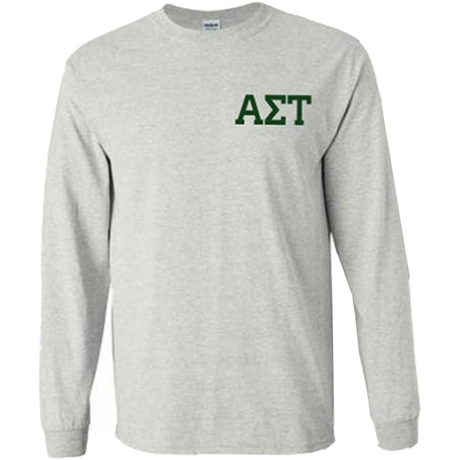 image:imageAlpha Sigma Tau AST World Famous Crest Long Sleeve TShirtLight Grey