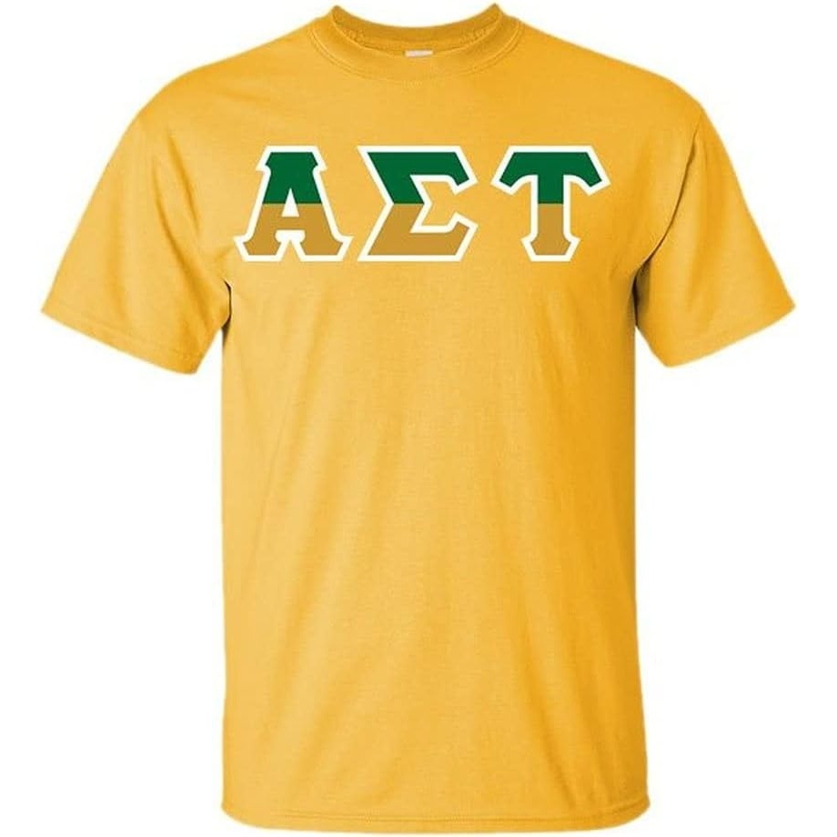 image:imageAlpha Sigma Tau Two Tone Greek Lettered TShirtGold