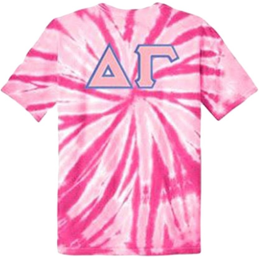image:imageDelta Gamma Lettered TieDye TShirtsPink