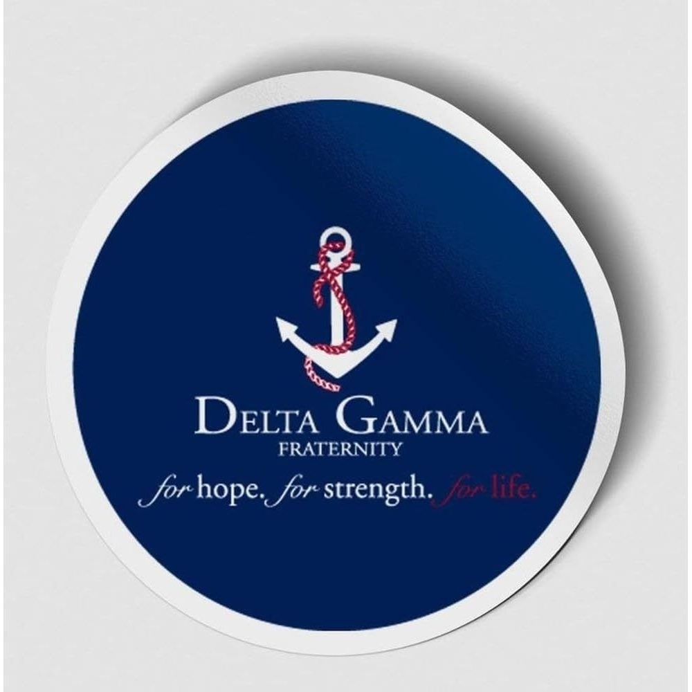 image:imageDelta Gamma Logo Round Decal MaroonNavy Blue