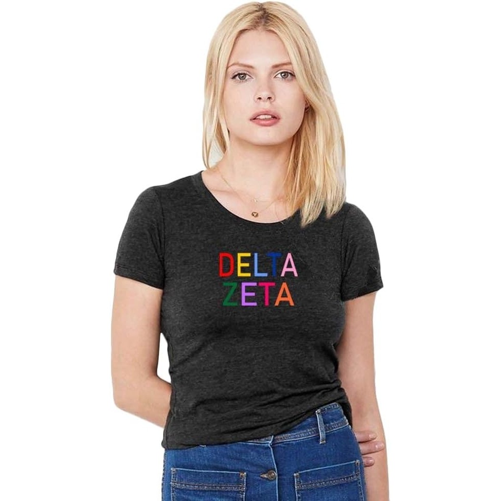 image:imageDelta Zeta Rainbow Triblend Short Sleeve Tee