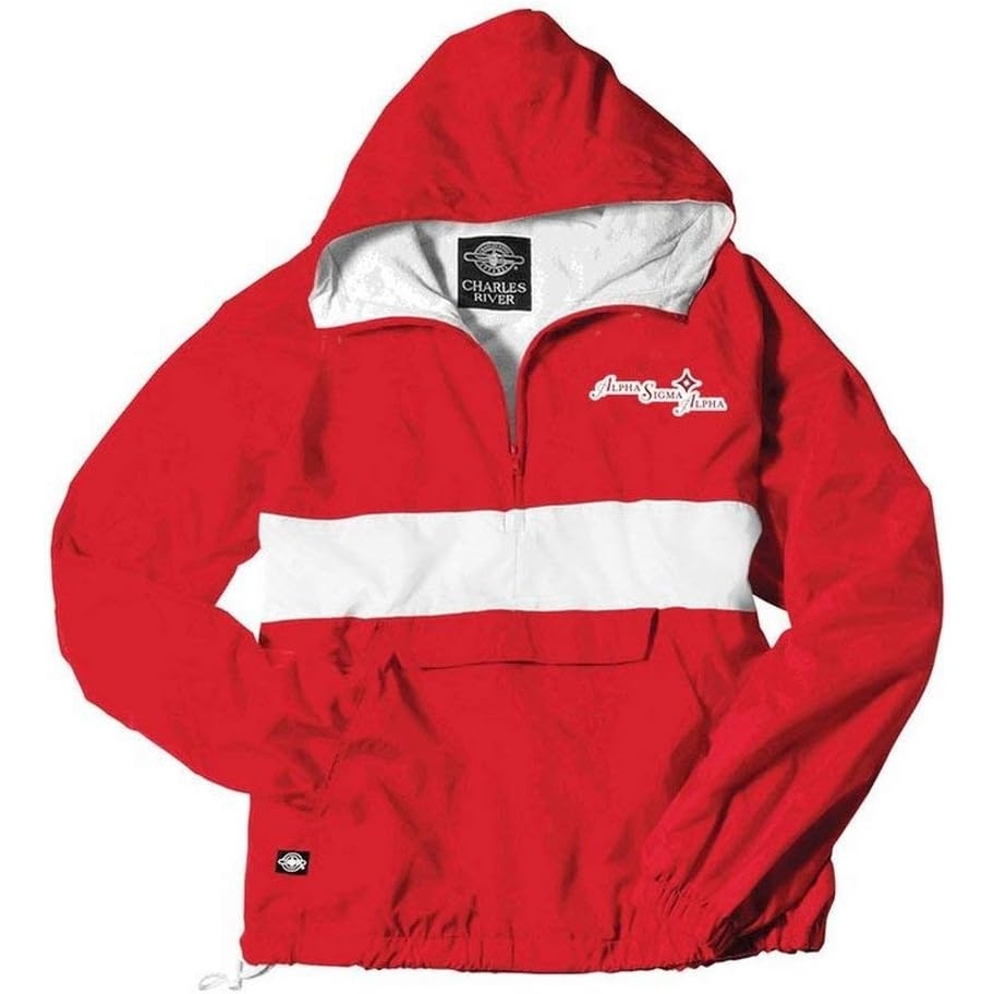 image:imageGreekgear Alpha Sigma Alpha ASA AnorakRedWhite